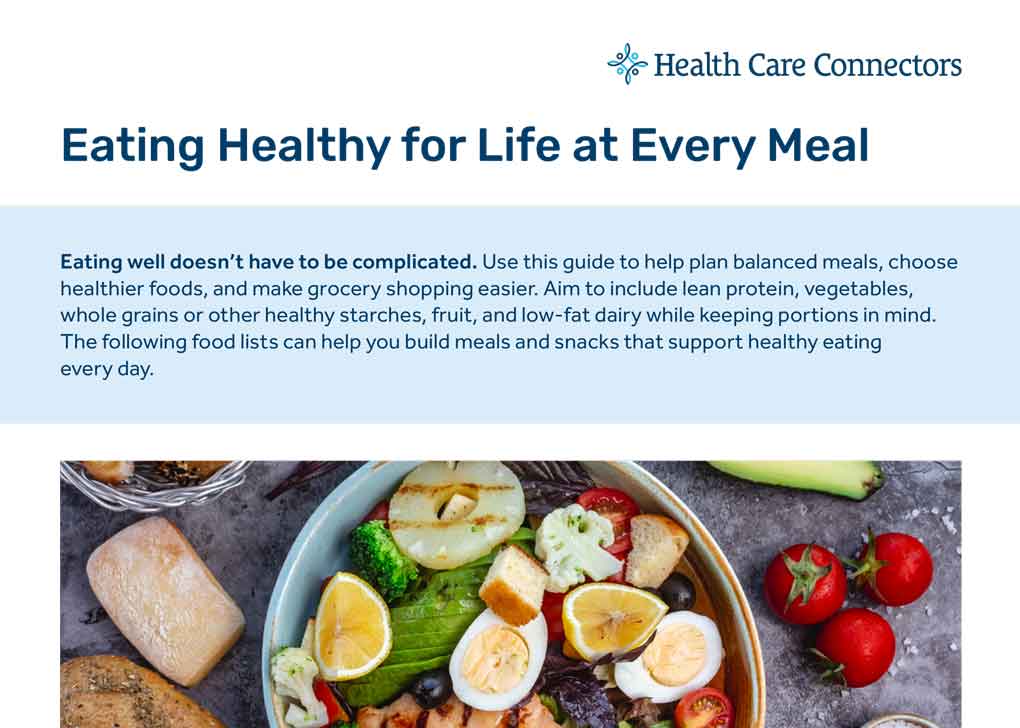 Eating Healthy for Life Grocery List page 1